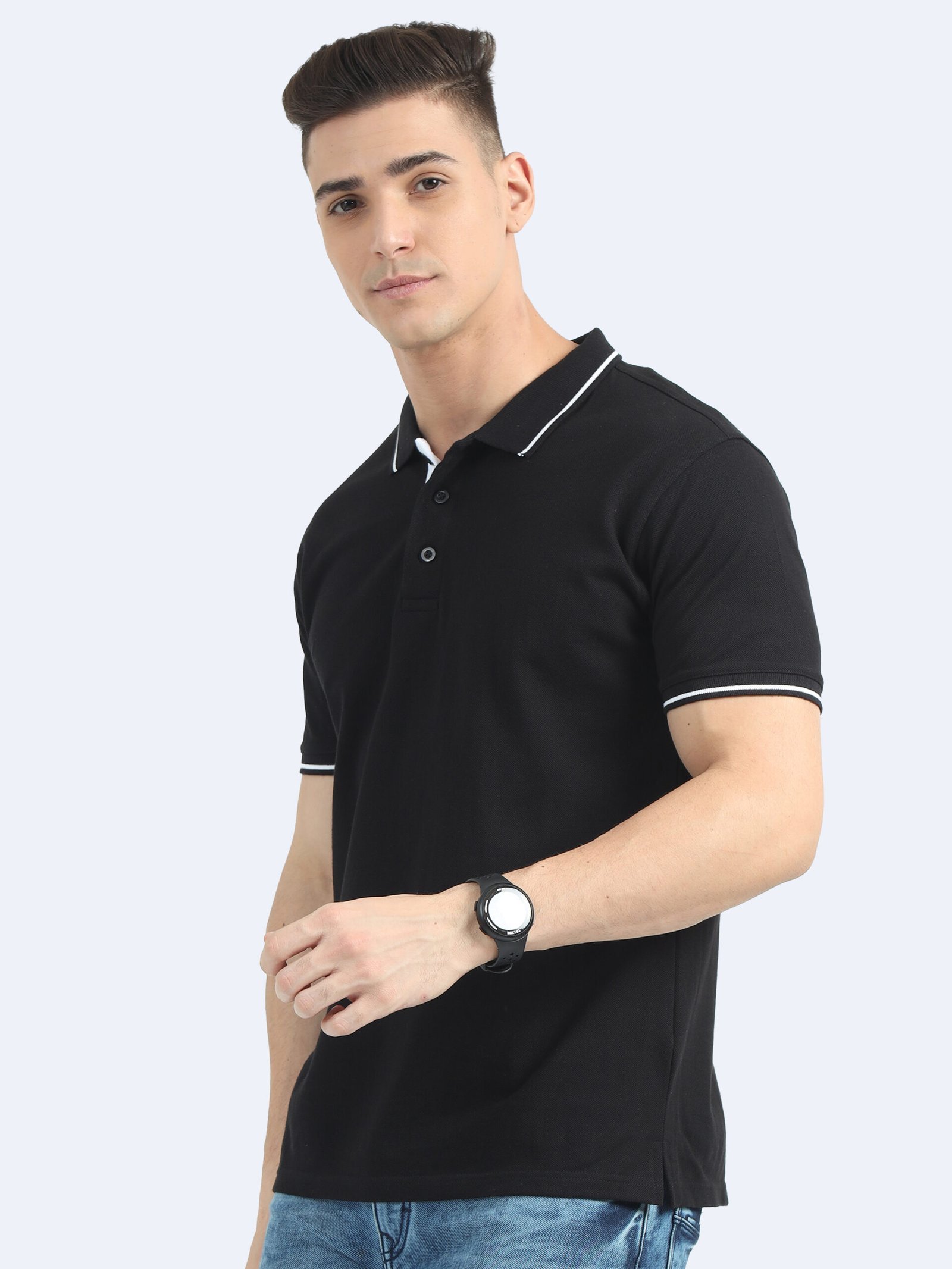 ORGANIC Premium Polo T-Shirt for Men ? 100% Cotton | 270 GSM | Biowash Softness | Velvet Tape Accents