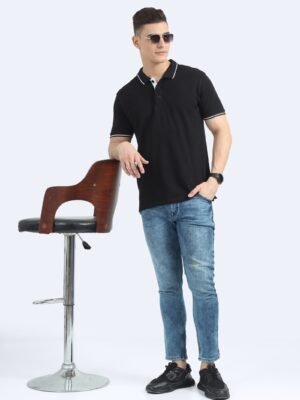 ORGANIC Premium Polo T-Shirt for Men ? 100% Cotton | 270 GSM | Biowash Softness | Velvet Tape Accents