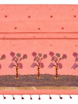 Fancy Linen Cotton Sarees ? Soft Weave Collection - Blush Peach