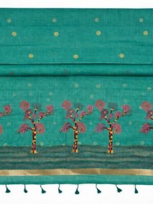 Fancy Linen Cotton Sarees ? Soft Weave Collection - Emerald Teal