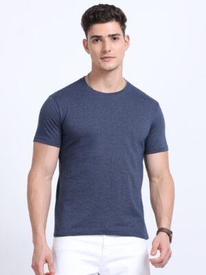 ECOBLEND Men?s Round Neck T-Shirt ? Premium Polycotton | 180 GSM | Sustainable & Biowash Finish