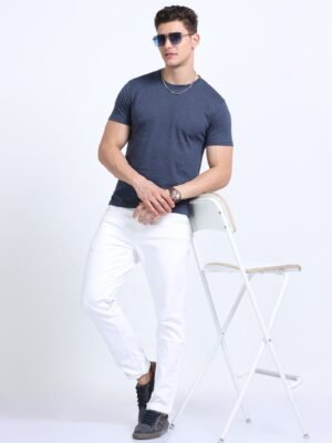 ECOBLEND Men?s Round Neck T-Shirt ? Premium Polycotton | 180 GSM | Sustainable & Biowash Finish