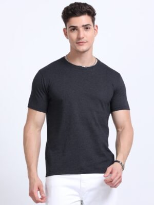 ECOBLEND Men?s Round Neck T-Shirt ? Premium Polycotton | 180 GSM | Sustainable & Biowash Finish
