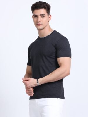ECOBLEND Men?s Round Neck T-Shirt ? Premium Polycotton | 180 GSM | Sustainable & Biowash Finish
