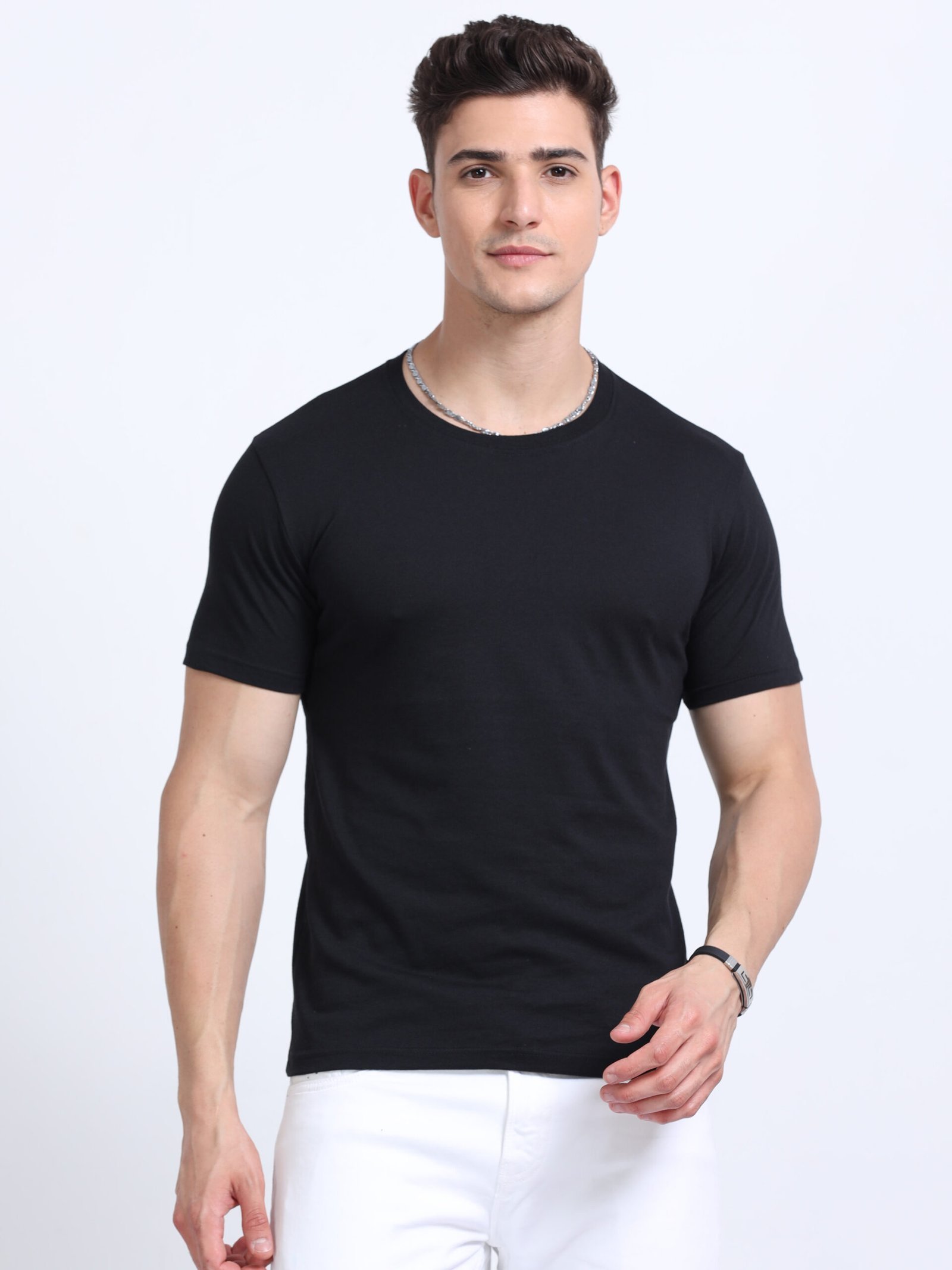 ECOBLEND Men?s Round Neck T-Shirt ? Premium Polycotton | 180 GSM | Sustainable & Biowash Finish