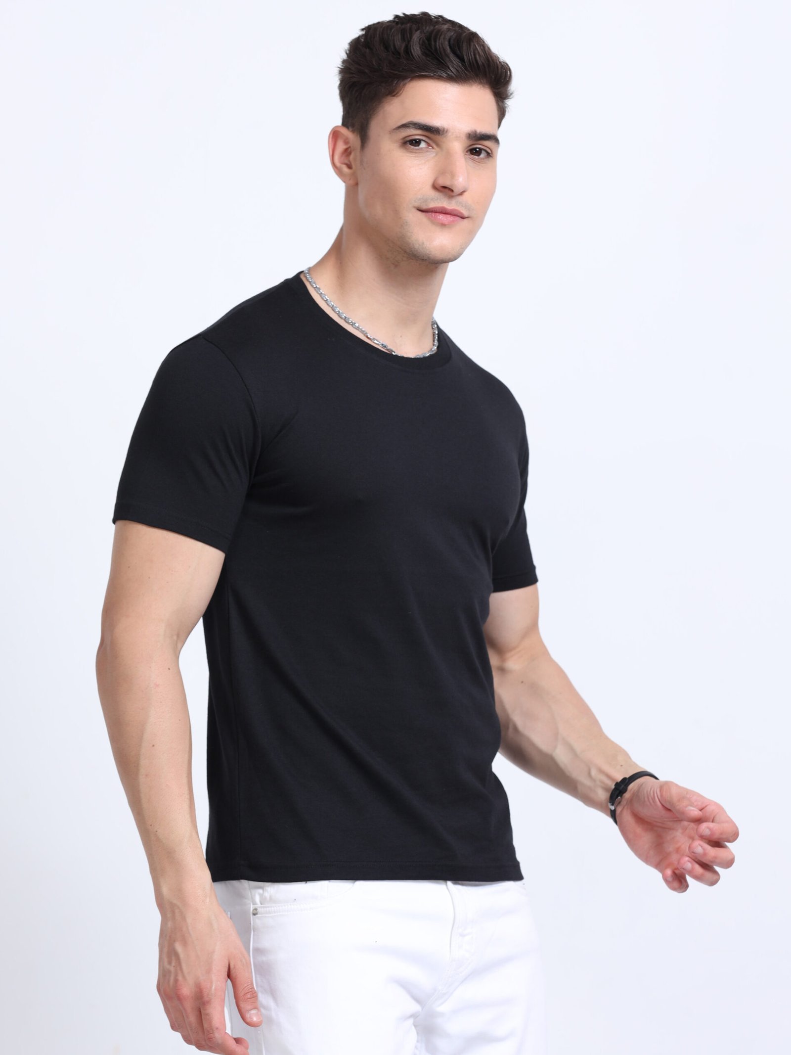 ECOBLEND Men?s Round Neck T-Shirt ? Premium Polycotton | 180 GSM | Sustainable & Biowash Finish