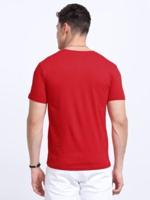 BIOWASH Men?s 100% Cotton Round Neck T-Shirt ? Ultra Soft Single Jersey | 180 GSM | Premium Quality - Red, M
