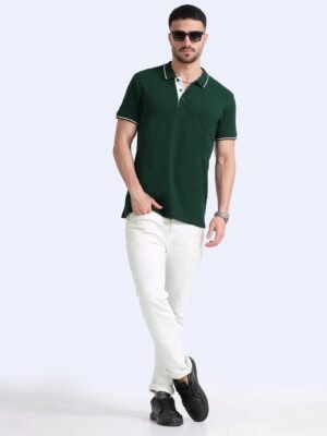 ORGANIC Premium Polo T-Shirt for Men ? 100% Cotton | 270 GSM | Biowash Softness | Velvet Tape Accents