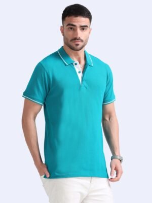 ORGANIC Premium Polo T-Shirt for Men ? 100% Cotton | 270 GSM | Biowash Softness | Velvet Tape Accents