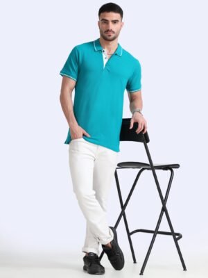 ORGANIC Premium Polo T-Shirt for Men ? 100% Cotton | 270 GSM | Biowash Softness | Velvet Tape Accents