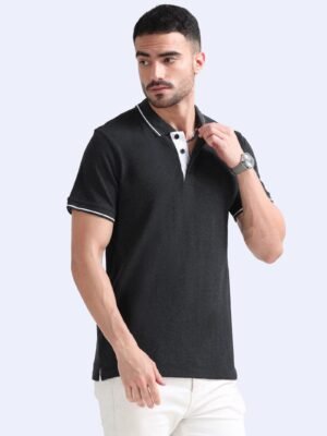 ORGANIC Premium Polo T-Shirt for Men ? 100% Cotton | 270 GSM | Biowash Softness | Velvet Tape Accents