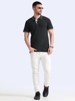 ORGANIC Premium Polo T-Shirt for Men ? 100% Cotton | 270 GSM | Biowash Softness | Velvet Tape Accents