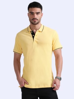 ORGANIC Premium Polo T-Shirt for Men ? 100% Cotton | 270 GSM | Biowash Softness | Velvet Tape Accents