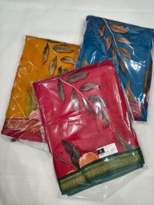 Ruby Silk Digital Print Saree with Elegant Floral Motifs - Rani Red