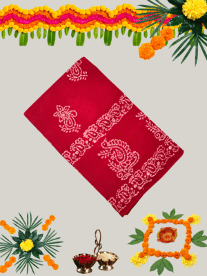 Maroon Cotton Saree with Traditional Bandhani Print