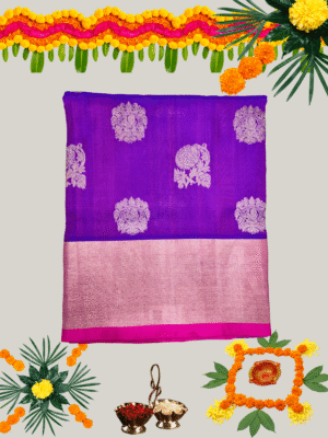The Venkatagiri Royal: Pure Handloom Silk Saree with Heavy Zari Brocade | Heirloom Collection