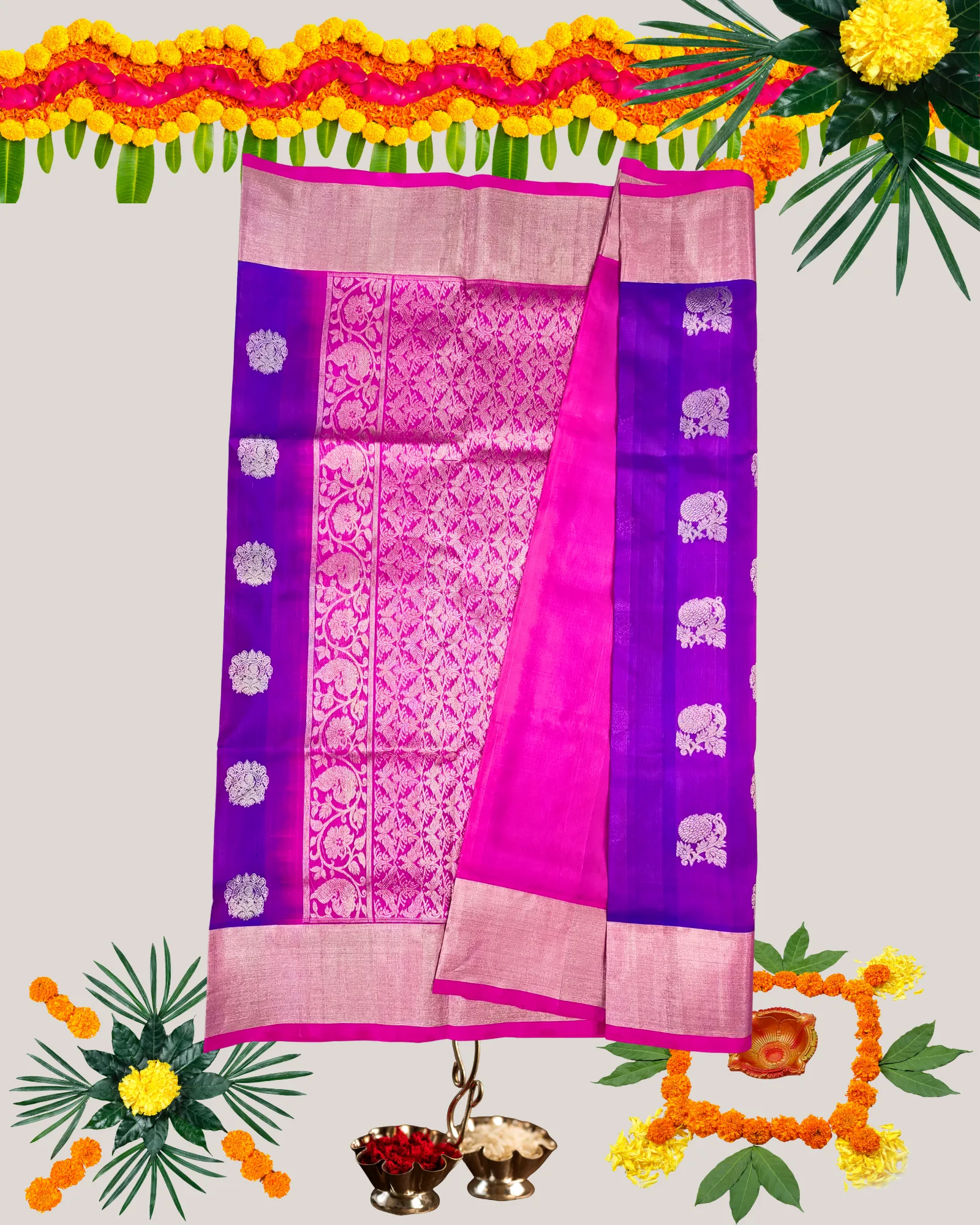 The Venkatagiri Royal: Pure Handloom Silk Saree with Heavy Zari Brocade | Heirloom Collection - Image 4