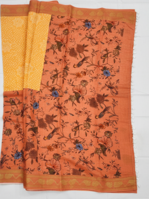 Cotton Magic Mudra Collection Saree - Salmon Orange