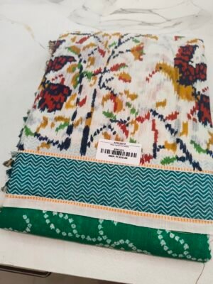 Khadi Digital Print Sarees - GREEN