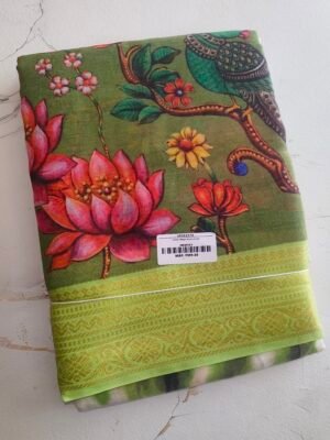 Cotton Magic Mudra Saree - GREEN