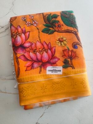 Cotton Magic Mudra Saree - ORANGE