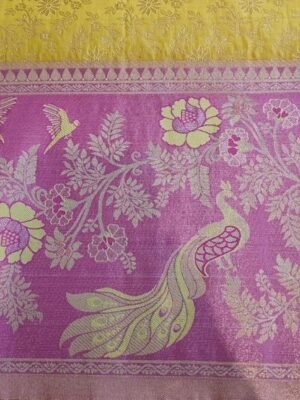 Darmavaram semi  silk sarees - Yellow