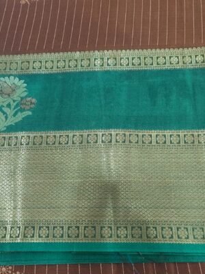 Darmavaram semi silk saree with zari border - Brown