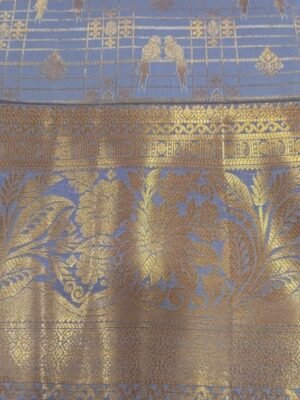 Darmavaram semi silk saree with zari border - Lavander