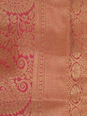 Darmavaram semi silk saree with zari border - Glass green
