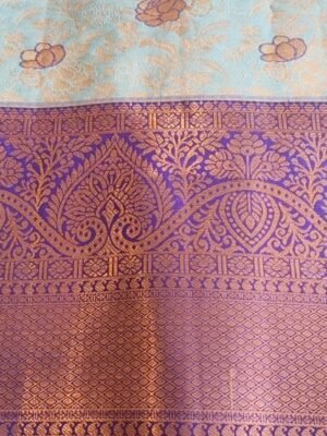 Dharmavaram semi silk saree - TEELGREEN
