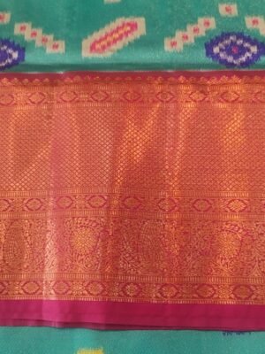 Dharmavaram semi silk sarees - TEALGREEN