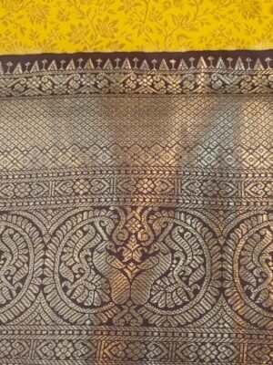 Dharmavaram semi silk sarees - YELLOW