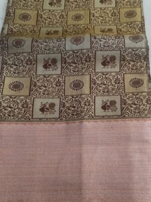 DARMAVARAM SEMI SILK PAVADA JACKET - BROWN.
