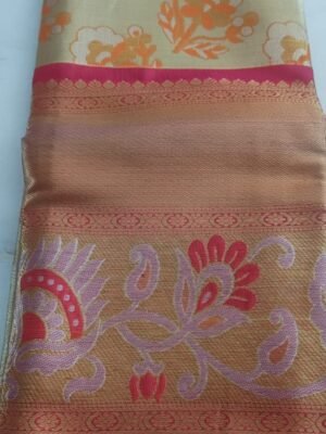 DARMAVARAM SEMI SILK PAVADA JACKET - ORANGE