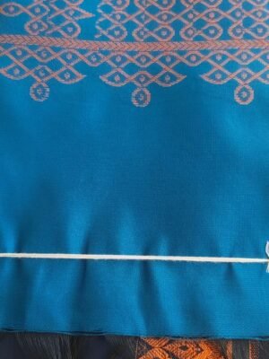 SEMI SILK DRESS MATERIAL - PEACOCKBLUE