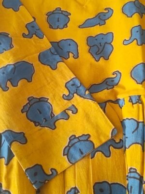 kalamkaari frocks - YELLOW, 4XL