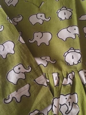 kalamkaari frocks - GREEN, 3XL