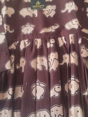 kalamkaari frocks - CHOCOLATEBROWN., 3XL