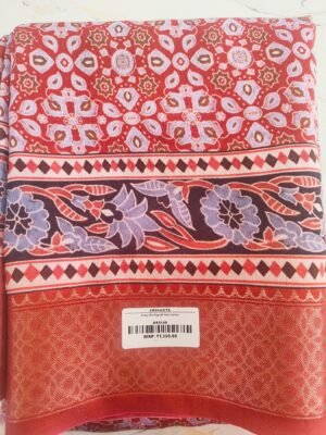 Ruby Silk Digital Print Sarees - Red