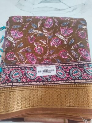 Ruby Silk Digital Print Sarees - Earth Brown