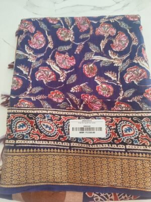 Ruby Silk Digital Print Sarees - Ink Blue