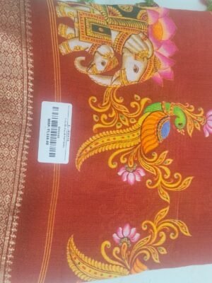 Ruby Silk Digital Print Sarees - Brown