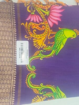 Ruby Silk Digital Print Sarees - Violet