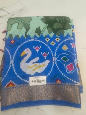 Ruby Silk Digital Print Sarees - Teal