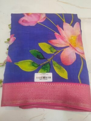 Mangalagiri Digital Print Sarees - Blue