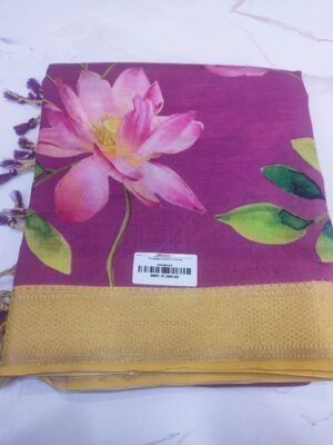 Mangalagiri Digital Print Sarees - Pink