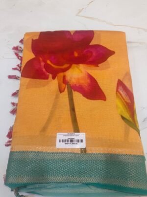 Mangalagiri Digital Print Sarees - Orange