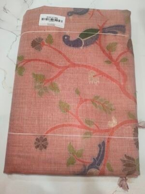 Linen Fancy Saree - Pink