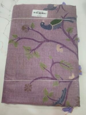Linen Fancy Saree - Purple