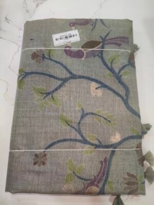 Linen Fancy Saree - Green